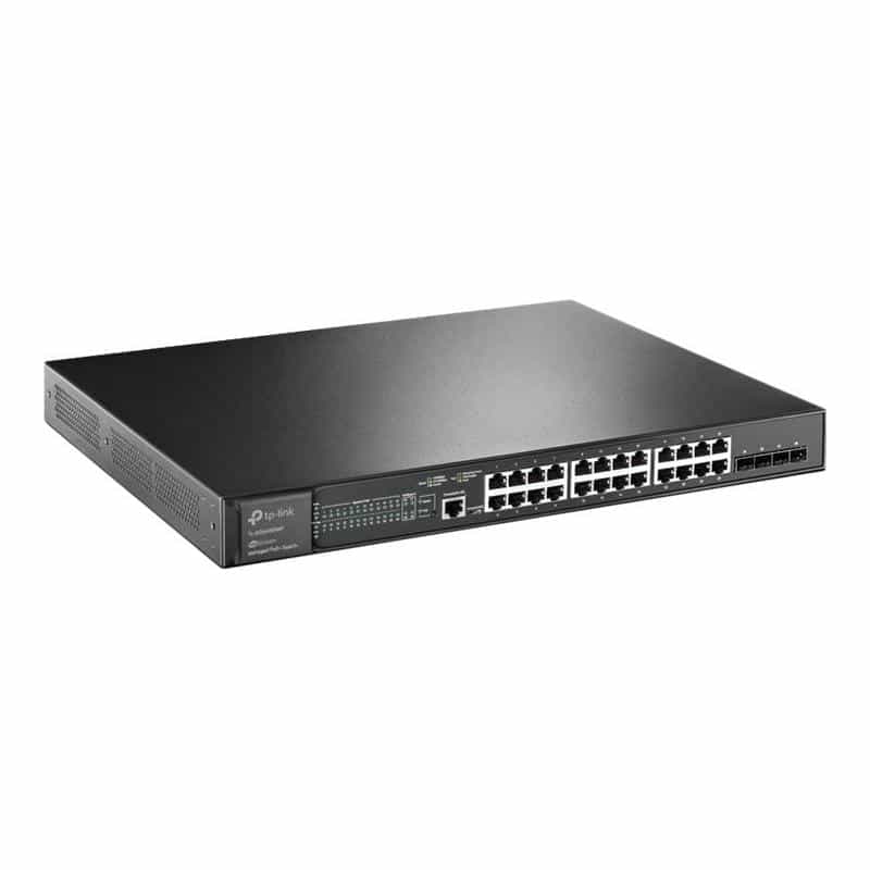 TP-LINK JetStream 24-Port Gigabit and 4-Port 10GE SFP+ L2+ Managed Switch with 24-Port PoE+