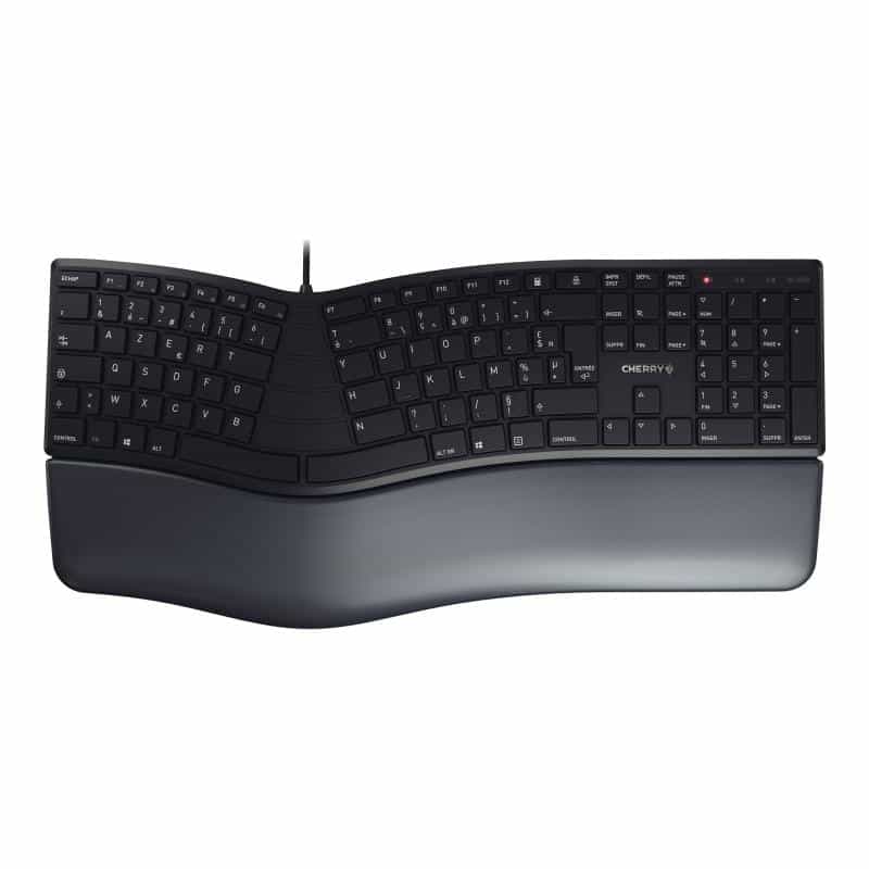 CHERRY KC 4500 ERGO Wired keyboard 109+3 keys USB black (FR)