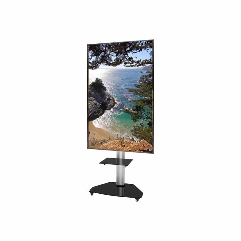 TECHLY TV Trolley silber fuer 37-70 LED LCD Fernseher max. VESA Groesse unterstuezt 600x400.Halterun