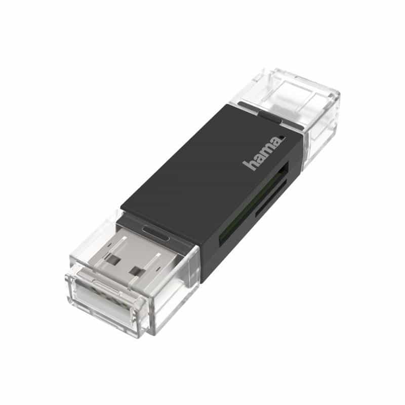 HAMA USB-Kartenleser OTG, USB-A + Micro-USB, USB 2.0, SD/microSD
