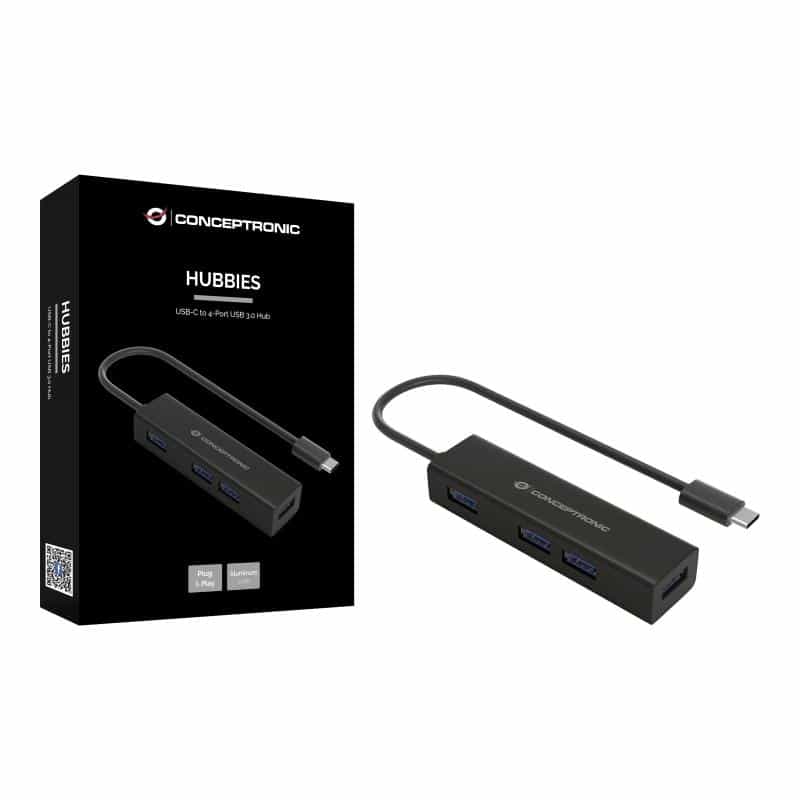 CONCEPTRONIC USB-Hub 4Port USB-C -> USB3.0 sw