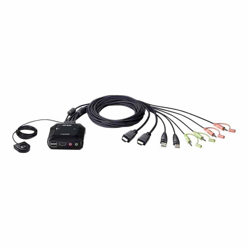 ATEN KVM Switch CS22H-AT 2 Port USB 4K HDMI Kabel