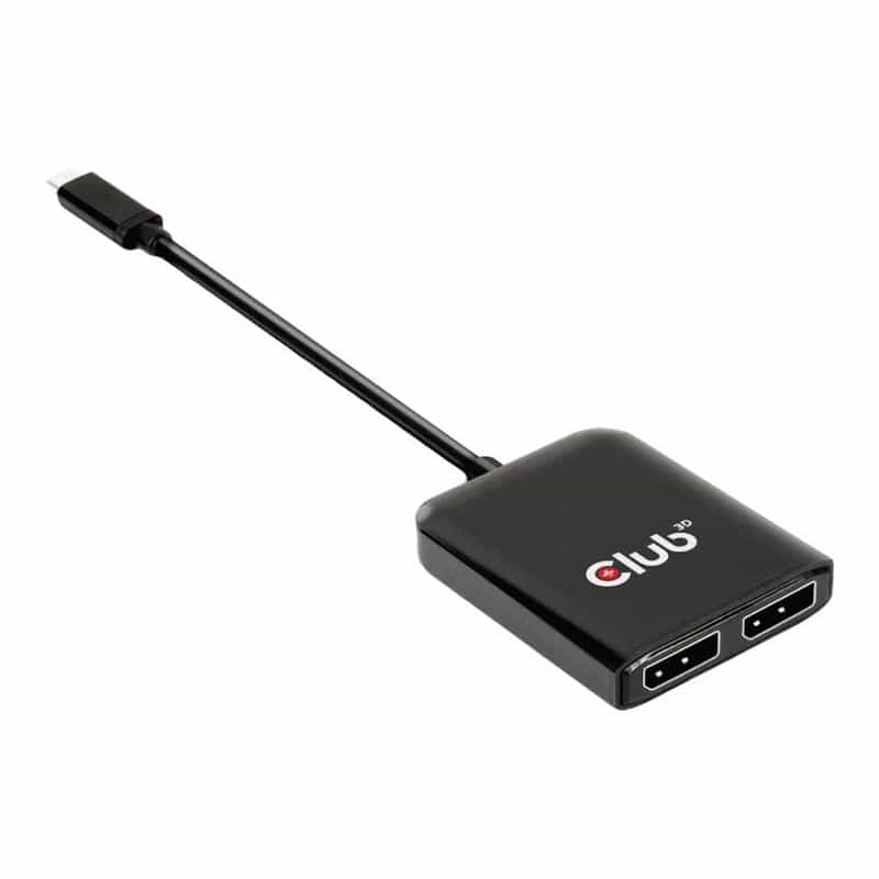 CLUB3D USB-Hub USB 3.2 Typ C > 2x DP       4K60Hz      St/Bu retail