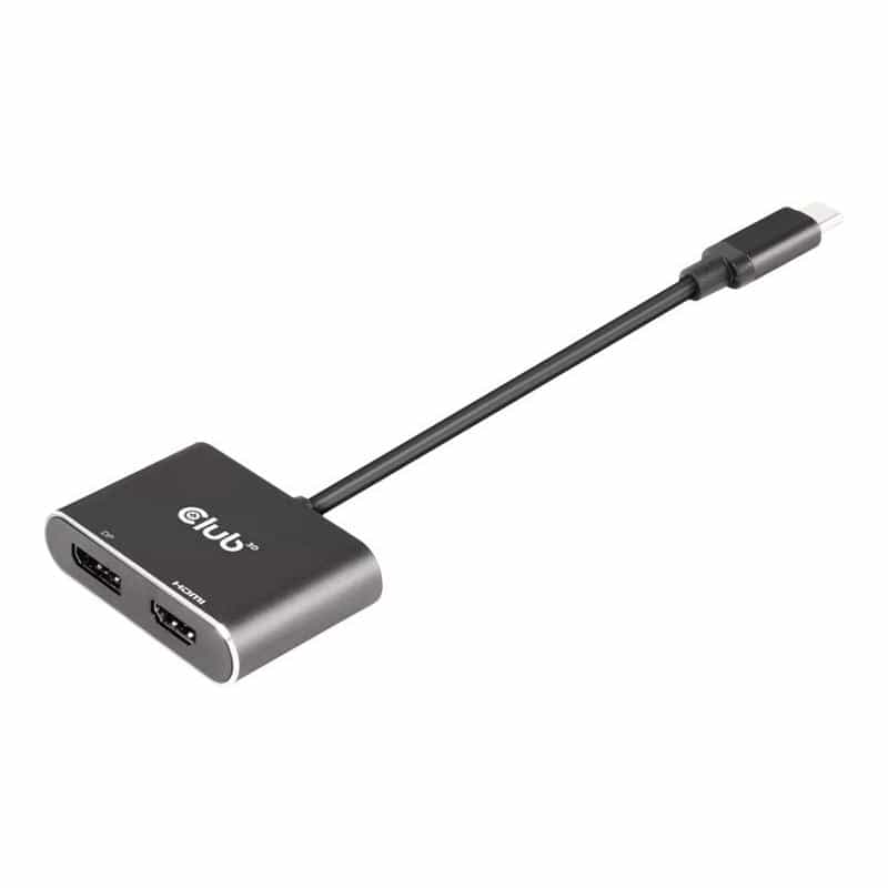 CLUB3D USB-Hub USB 3.2 Typ C > DP/HDMI     4K60Hz      St/Bu retail
