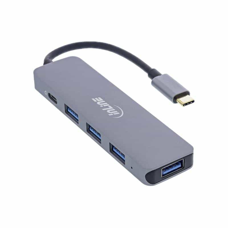 INLINE USB 3.2 USB-Typ C Multi Hub (4x USB-A 5Gb/s + USB Typ-C (Data/PD 87W), OTG