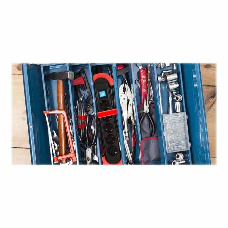 BACHMANN HOOK Indoor 5xCEE7/3 500.100 rot 5,0m CEE7/7 IP20 Steckdosenleiste