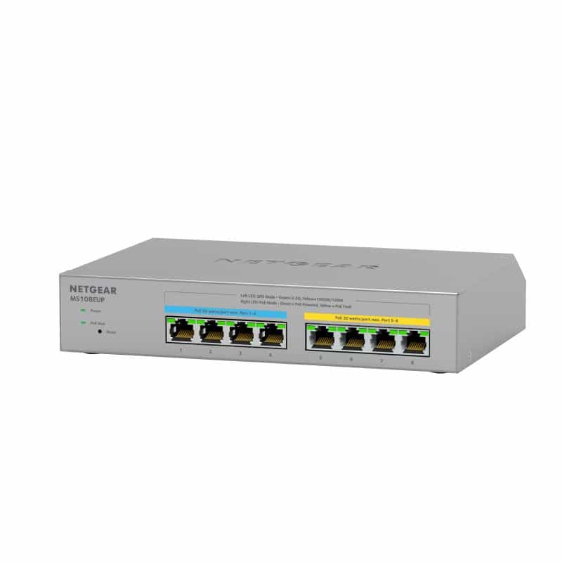 NETGEAR MS108EUP 8-Port Ultra60 PoE++ Multi-Gigabit (2.5G) Ethernet Plus Switch mit 230 W PoE-Budget