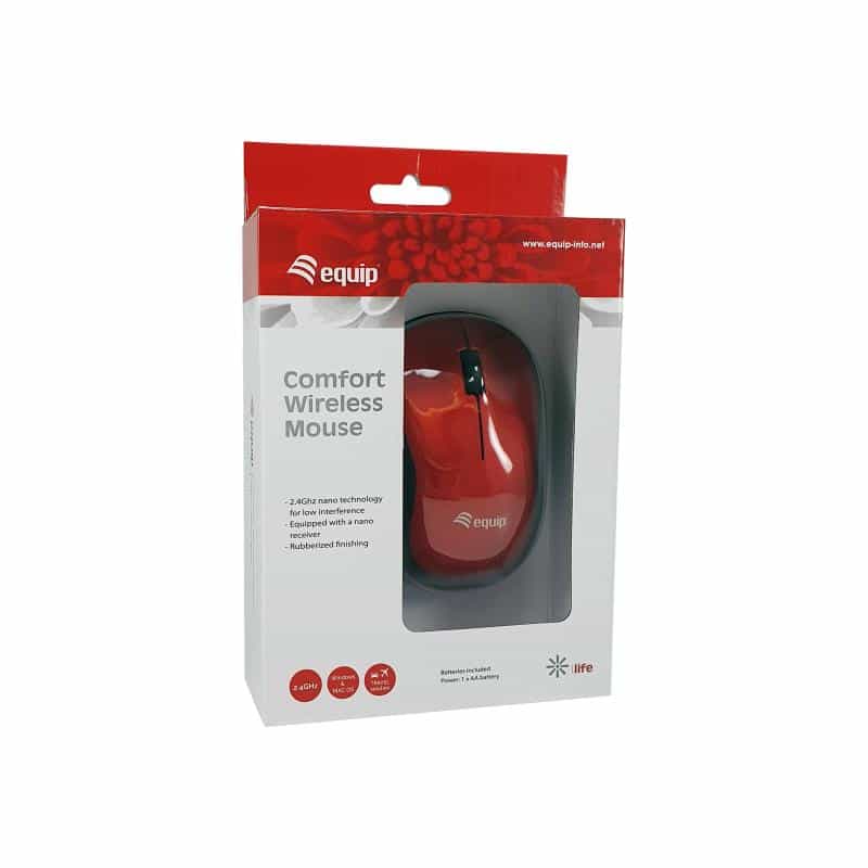 EQUIP Optische Maus kabellos rot mini EQUIP Optische Maus kabellos rot mini