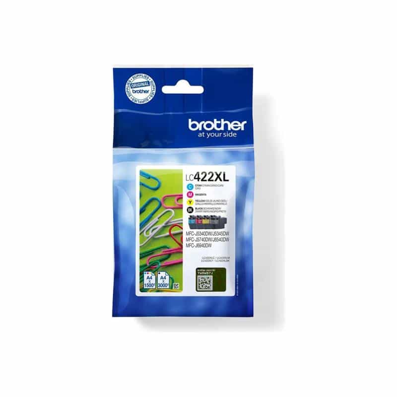 BROTHER Black Cyan Magenta and Yellow Ink Cartridges Multipack Each cartridge prints up to 1500 page