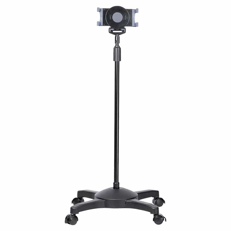 STARTECH.COM Mobile Tablet Stand w/ Lockable Wheels, Height Adjustable, Universal Rolling Floor Stan