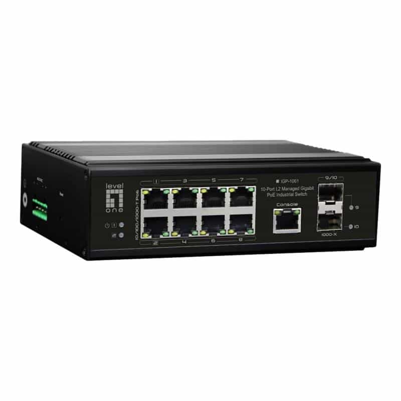 LEVELONE Switch 10 Port Gigabit PoE DIN-Rail
