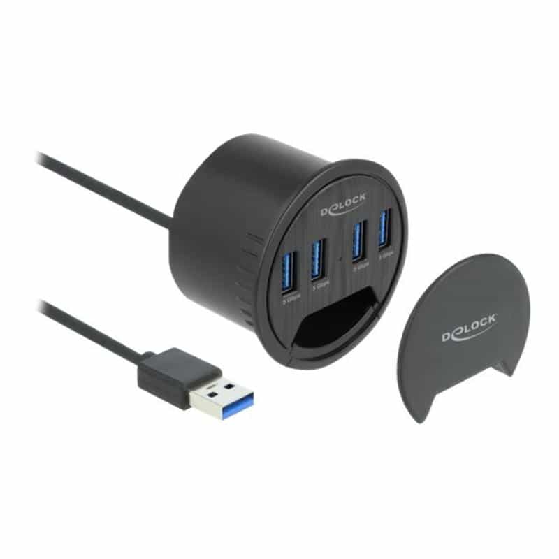 DELOCK 4 Port Tisch-Hub mit 4x SuperSpeed USB Typ-A Port