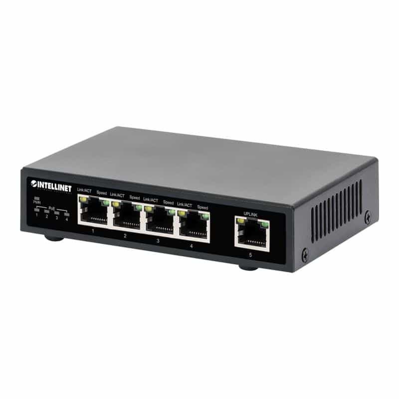 INTELLINET 5-Port Gigabit PoE+ Switch 62W