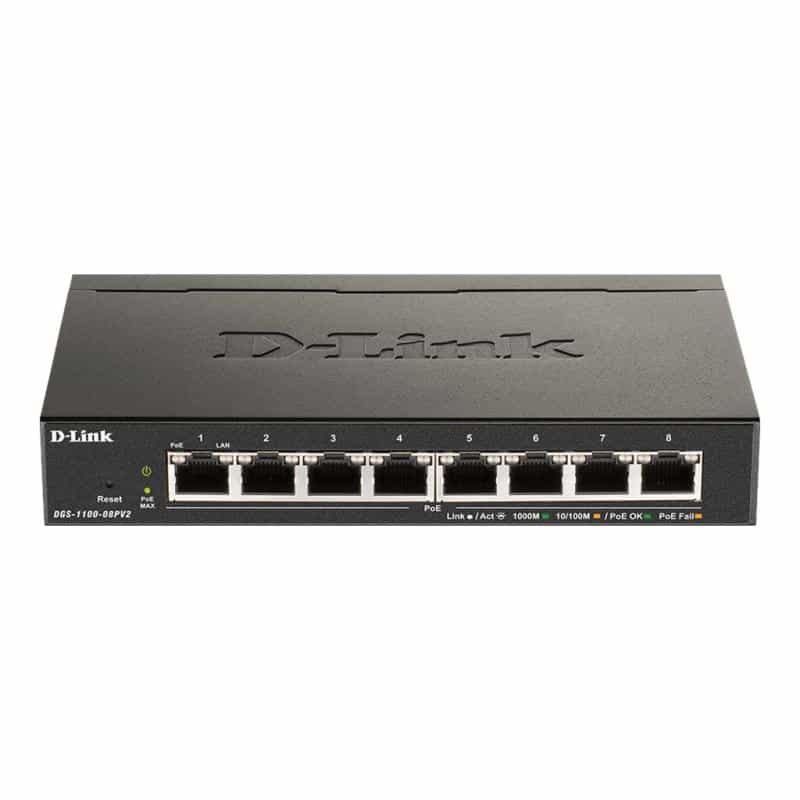 D-LINK 8-Port Layer2 PoE Smart Gigabit Switch8x 10/100/1000Mbit/s TP (RJ-45) PoE Port, 802.3af/at Po