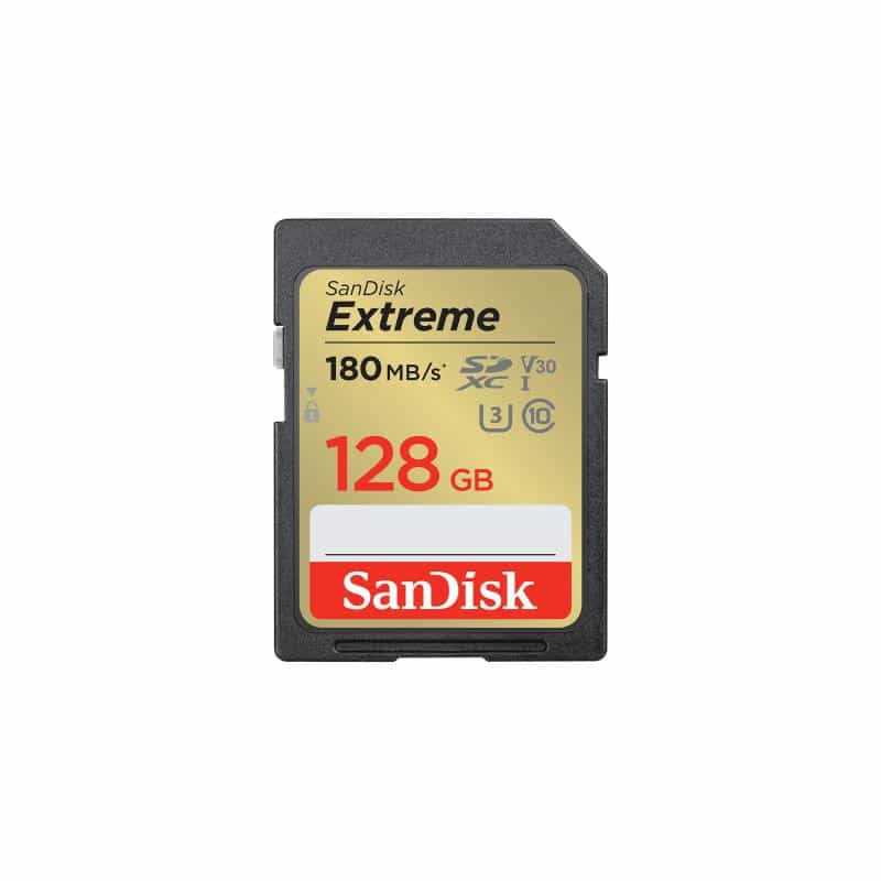 SANDISK Extreme 128GB SDXC Speicherkarte 2022 (bis zu 180MB/s, Cl10, U3, V30) SANDISK Extreme 128GB SDXC Speicherkarte 2022 (bis zu 180MB/s, Cl10, U3, V30)