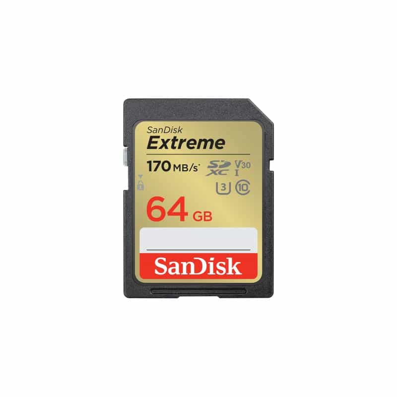 SANDISK Extreme 64GB SDXC Speicherkarte 2022 (bis zu 170MB/s, Cl10, U3, V30)