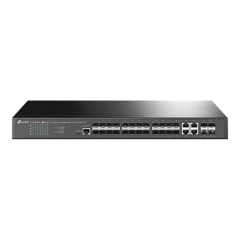 TP-LINK JetStream? 24-Port SFP L2+ Managed Switch with 4 10GE SFP+ Slots