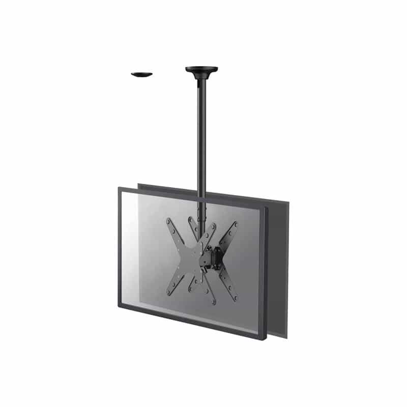 NEOMOUNTS Full-Motion Doppel TV/Monitor Deckenhalterung für 32-75-Zoll-Bildschirme - Schwarz