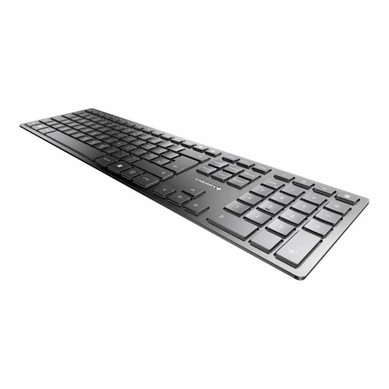 CHERRY TAS KW 9100 SLIM Wireless GB-Layout schwarz/silber