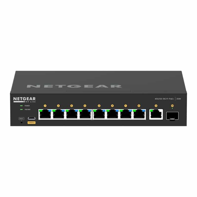 NETGEAR AV Line M4250-9G1F-PoE+ - Switch - L3 - managed - 8 x 10/100/1000 (8 PoE+)