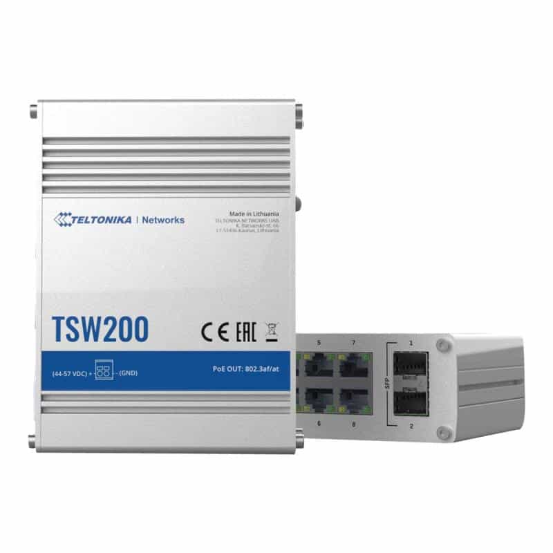 TELTONIKA TSW200 Switch 8 porte PoE+ unmanaged con 2 SFP 240W di power