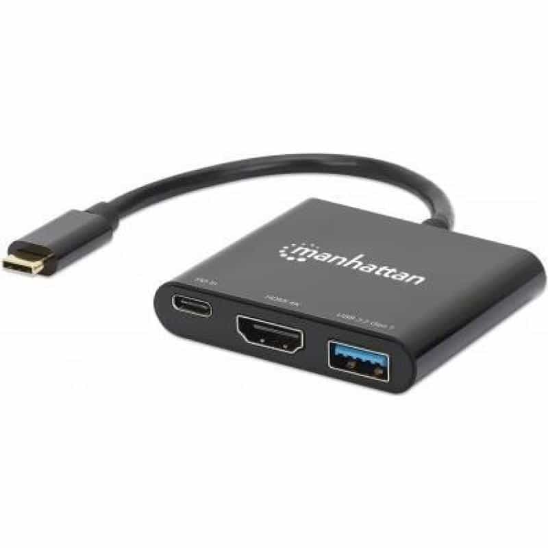 MANHATTAN USB-C 3-in-1 Dockingstation HDMI USB-A USB-C PD