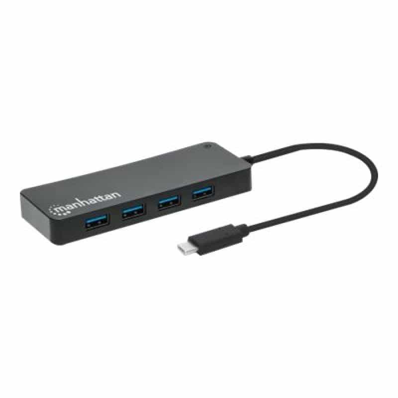 MANHATTAN 7-Port USB Hub C-Stecker A-Buchse 5Gbit/s schwar