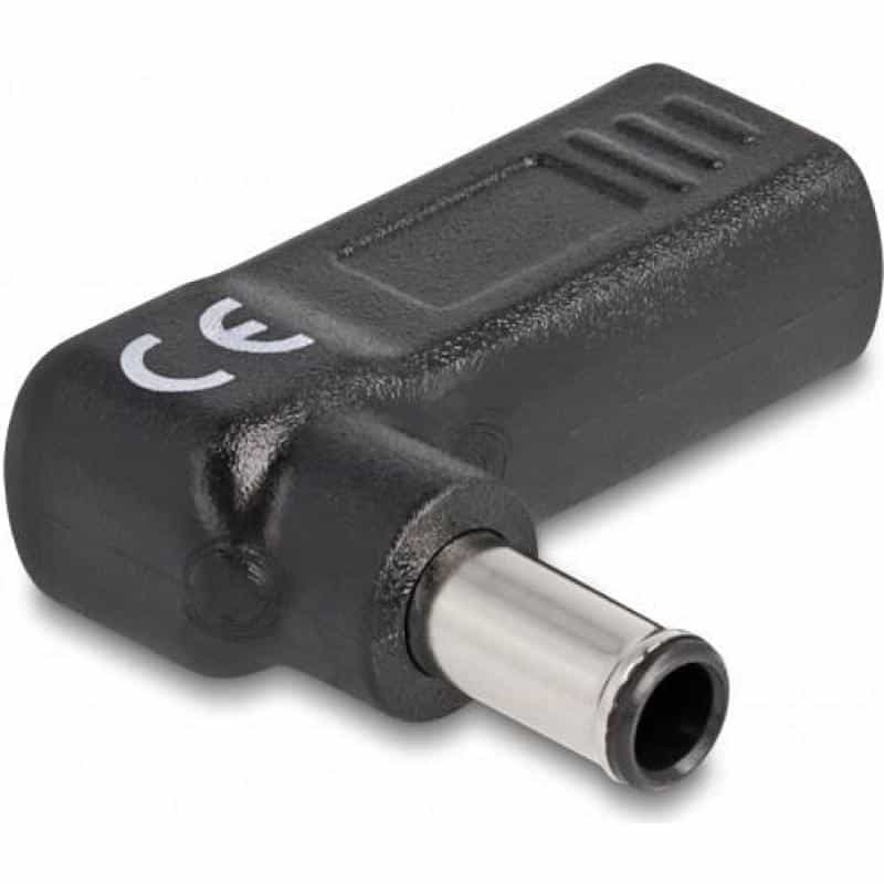 DELOCK - Netzteil - USB-C (W) zu Gleichstromstecker 6,0 x 4,3 mm (M) - 19.5 V - 3 A - gewinkelt - Sc