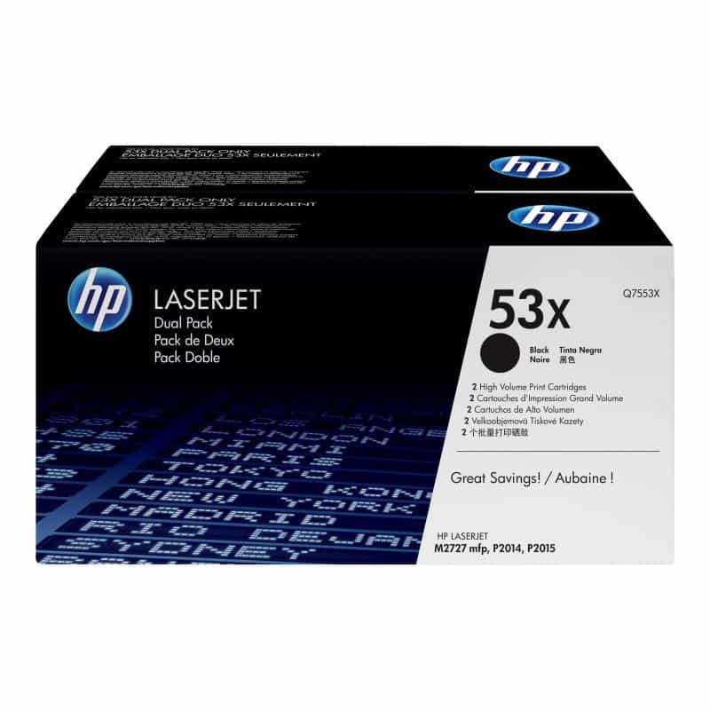 HP 53X 2er Pack Schwarz LaserJet Tonerpatrone (Q7553XD)