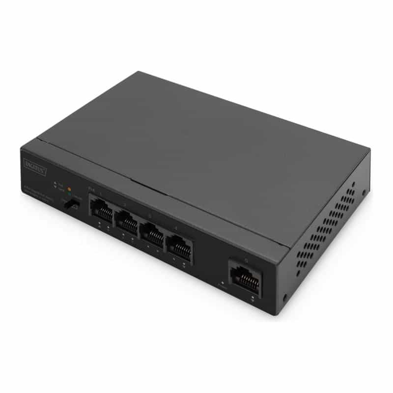 DIGITUS Gigabit Ethernet PoE Switch 4-port PoE + 1-port uplink