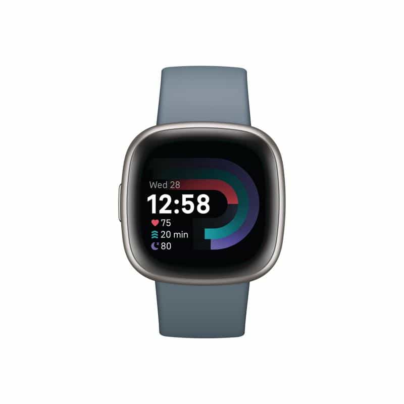 FITBIT Versa 4 Smartwatch Silver Blue Android