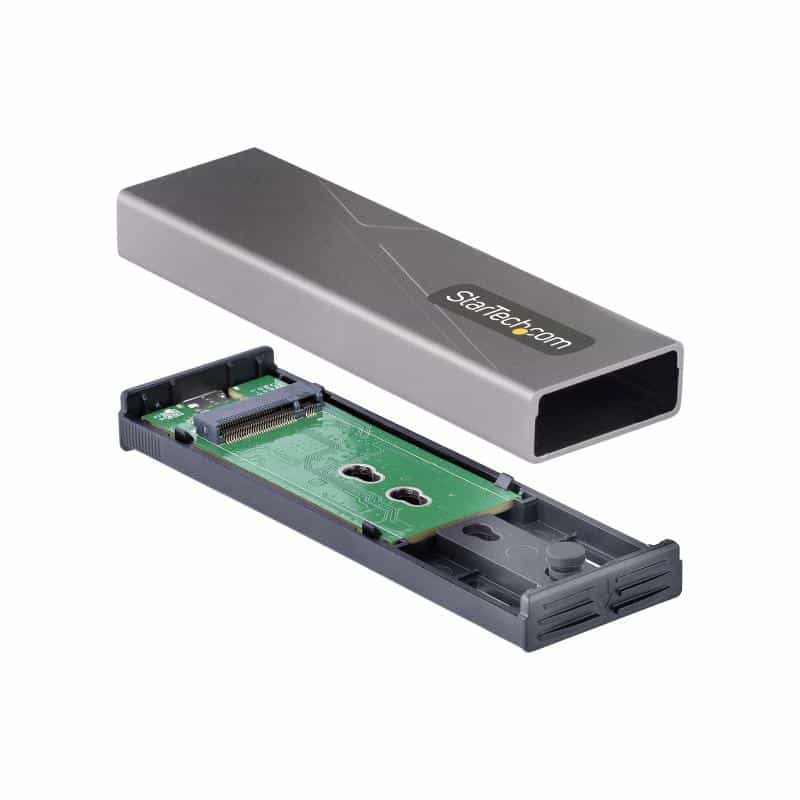 STARTECH.COM USB-C 10Gbps to M.2 NVMe or M.2 SATA SSD Enclosure, Tool-free M.2 PCIe/SATA NGFF SSD En