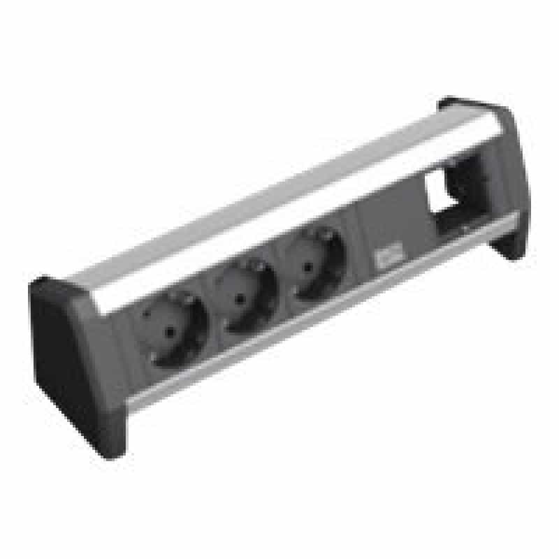 BACHMANN Steckdosenleiste mit Abschaltautomatik, DESK Tischmodul, mit 3x Schukosteckdose