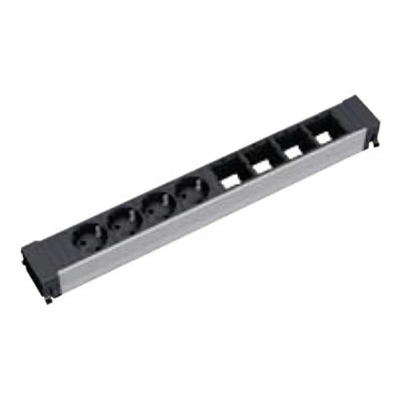 BACHMANN Leiste Conf.lang, 4xSchuko, 4 x CUSTOM leer