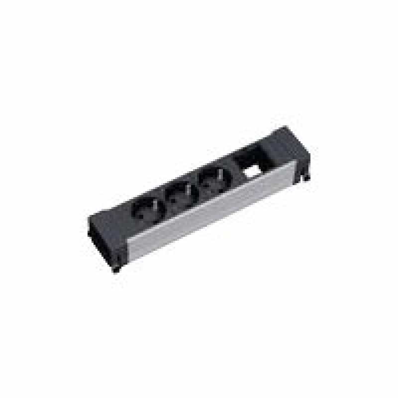 BACHMANN Leiste Conf.kurz,3 x Schuko 1 x CUSTOM leer
