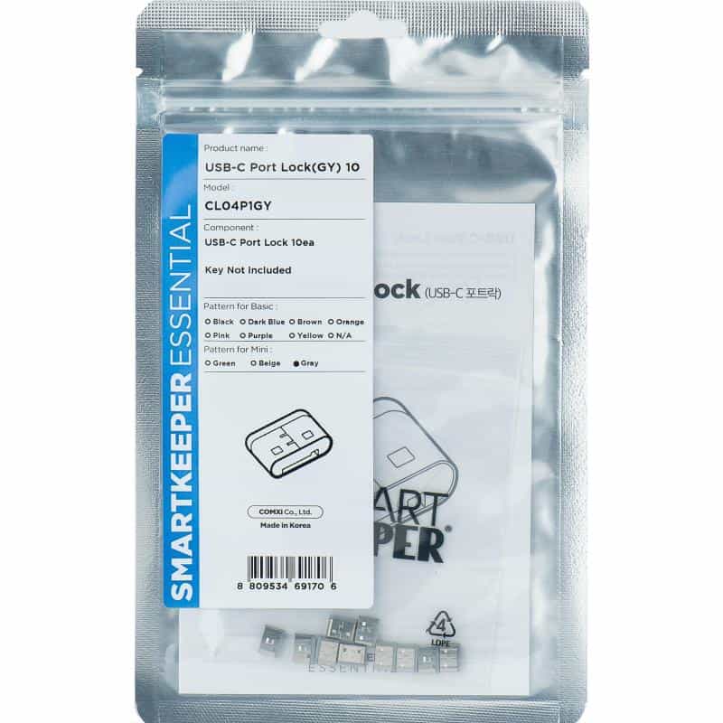 SMARTKEEPER Mini "USB-C Port" Blocker grau         10 Stk.