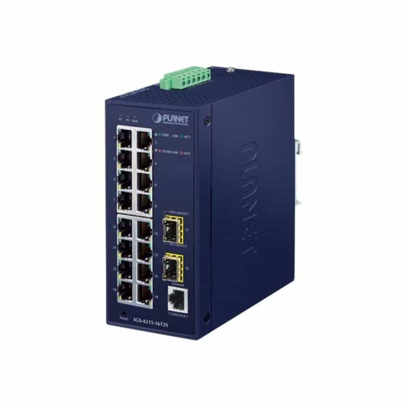 PLANET TECHNOLOGY Industrial 16-Port Managed Switch IGS-4215-16T2S