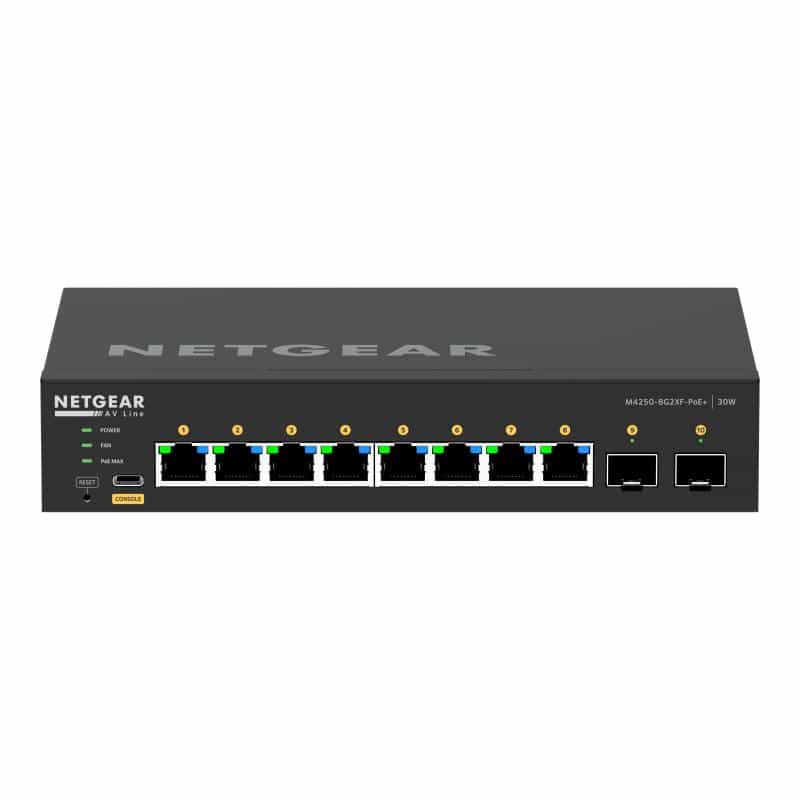 NETGEAR 10PT M4250-8G2XF-POE+ Managed Switch