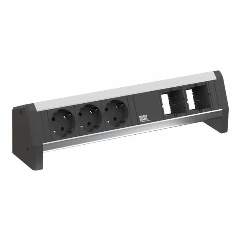 BACHMANN Steckdoseneinheit DESK 902.0096 3xSCHUKO-Steckdosen 2xAbdeckung