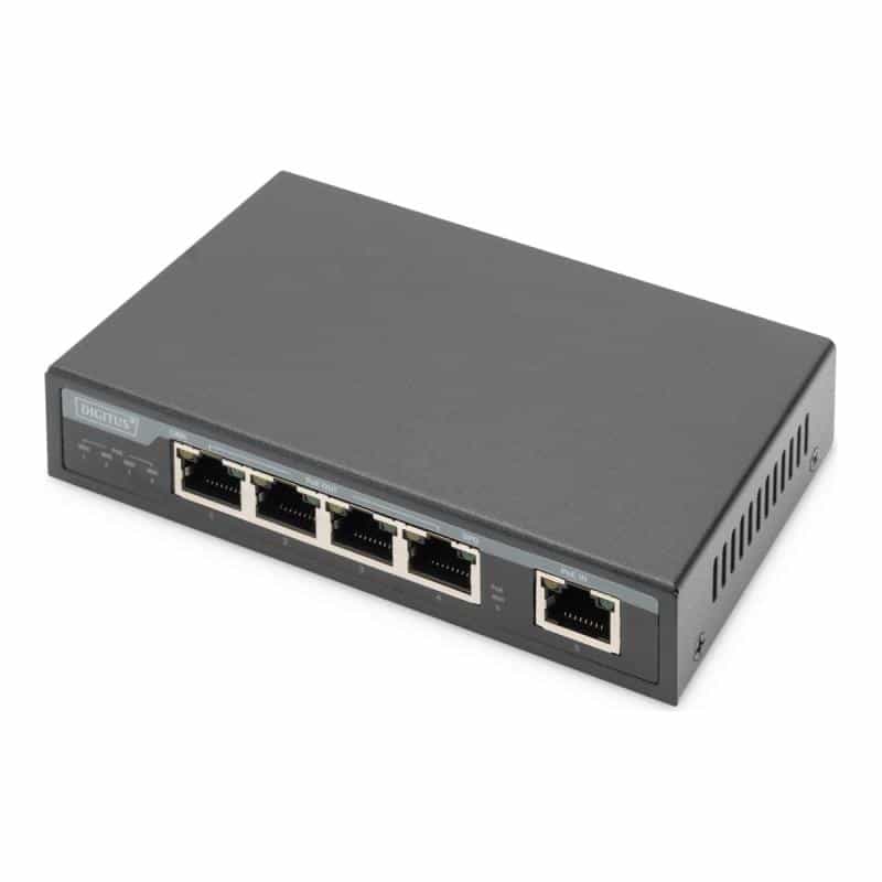 DIGITUS Gigabit PoE Indoor Extender 4-port 85W 100m extension cascadable self powered