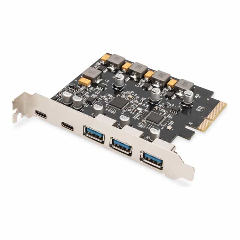 DIGITUS PCIe Karte 10Gbps 2x USB-C/3x USB-A