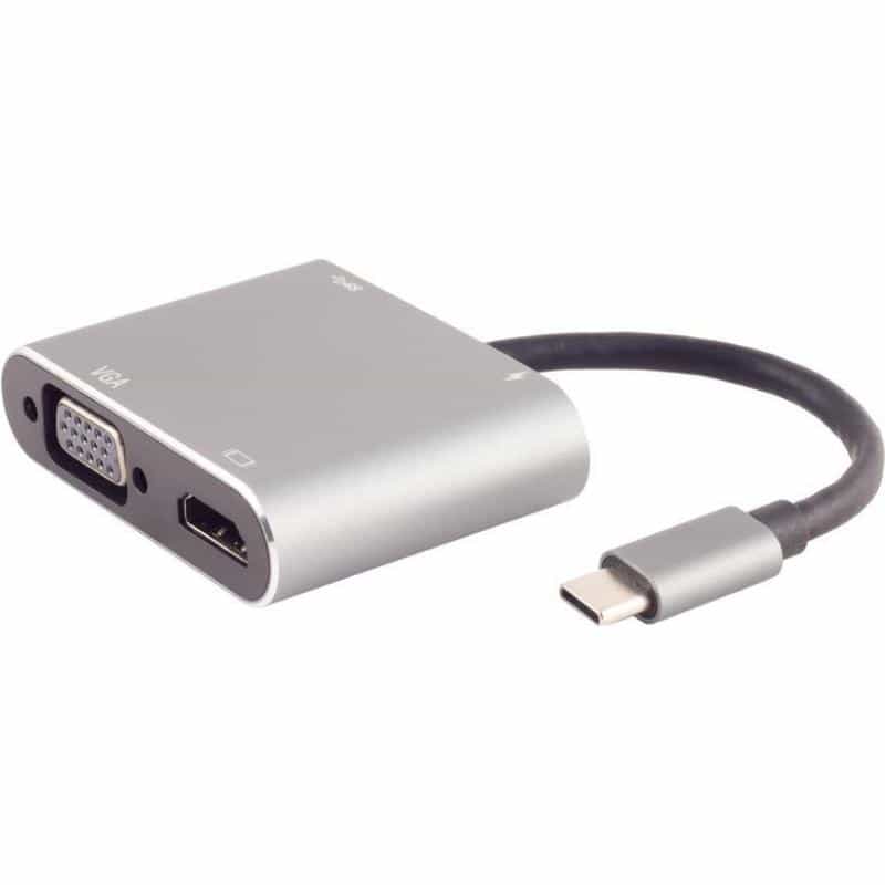 S-CONN S/CONN maximum connectivity USB-DOCK--USB-C multiport Dockingstation, 4in1, HDMI, VGA, PD, Hu