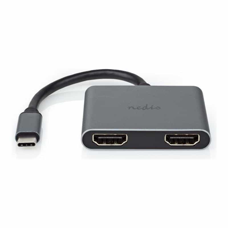 NEDIS USB-C? Adapter USB 3.2 Gen 1 | USB-C? Stecker | 2x HDMI? | | 4K@30Hz | 0.10 m | Rund | Vernick