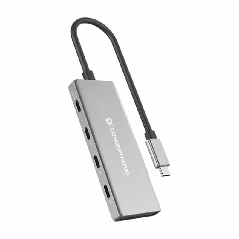 CONCEPTRONIC Dock USB-C->4x USB-C 100WPD o.Netzteil 0.25m gr
