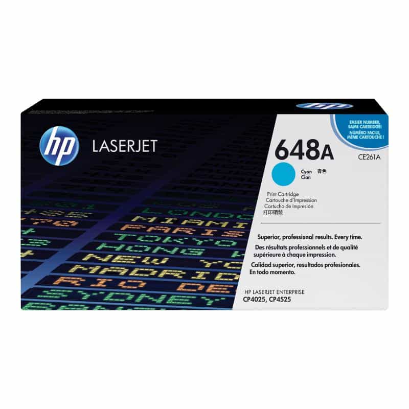 HP 648A Cyan LaserJet Tonerpatrone (CE261A)