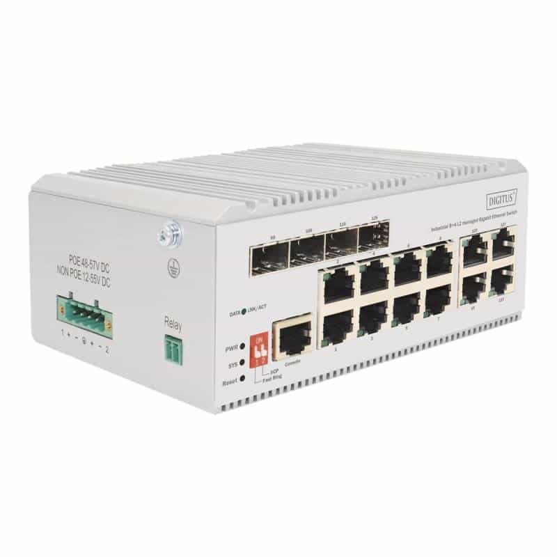 DIGITUS Switch 8 Port Gigabit L2 managed 4 SFP Uplink