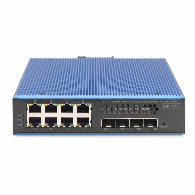 DIGITUS Switch 8 + 4 10G Uplink Port L3 managed Gigabit PoE