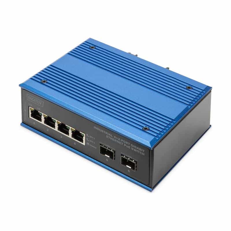 DIGITUS Switch 4+2-Port Gigabit  Ethernet PoE SC 20 km
