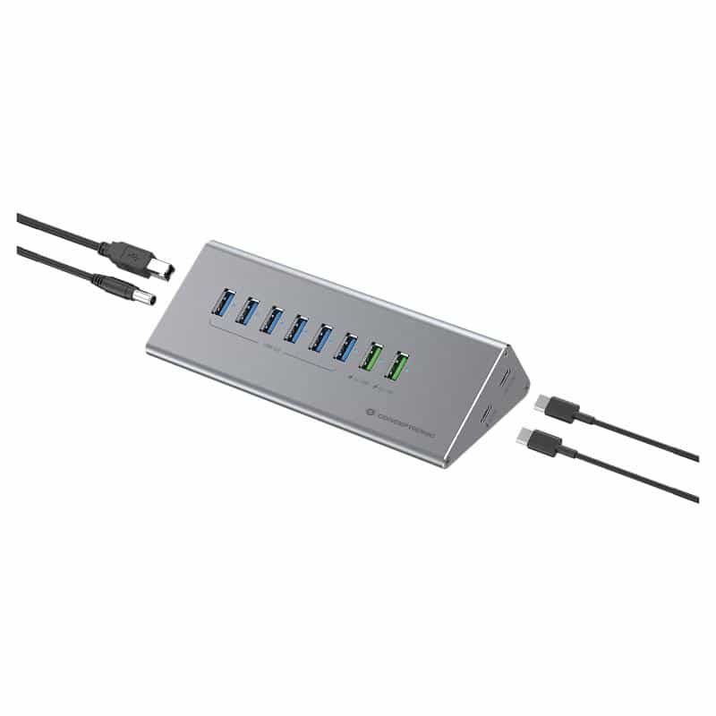 CONCEPTRONIC Dock USB-C->1xUSB-C,6xUSB-A,100WPD o.N.0.37m