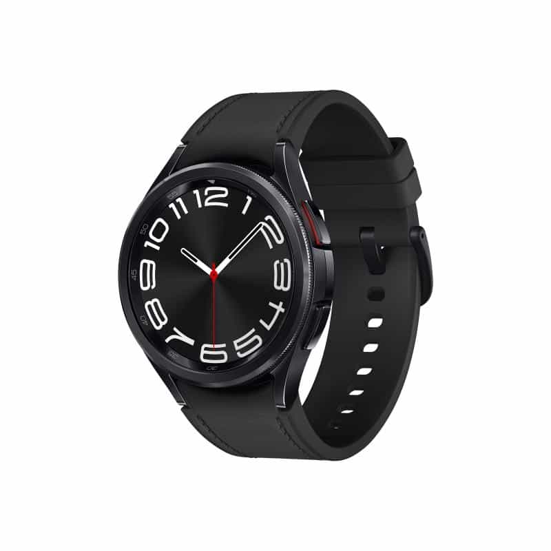 SAMSUNG Galaxy Watch6 Classic - 43 mm - intelligente Uhr mit Band - Hybrid-Eco-Leder - schwarz - Ban